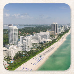 Kustlijn Urban Beach, Miami, Florida Kartonnen Onderzetters
