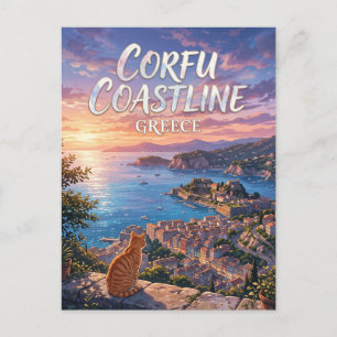 Kustlijn van Korfoe Griekenland Briefkaart