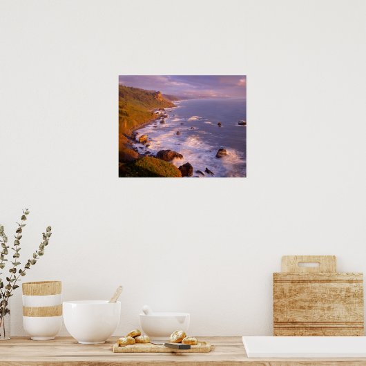 kustlijn van kustmammoetbomen, Californië Poster (Keuken)