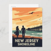  kustlijn van New Jersey Briefkaart (Voorkant / Achterkant)