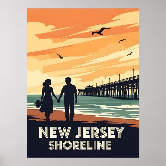  kustlijn van New Jersey Poster (Voorkant)