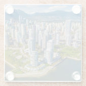 Kustlijn | Vancouver, British Columbia, Canada Glazen Onderzetter (Achterkant)