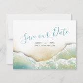 Kustlijn Waterverf Opslaan datum Save The Date (Voorkant)