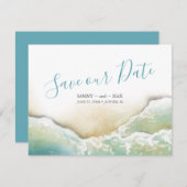 Kustlijn Waterverf Opslaan datum Save The Date (Voorkant / Achterkant)