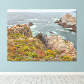 Kustlijn Wilde Bloemen Canvas Afdruk (Insitu (Houten vloer))