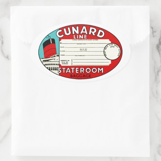 Kustlijnbagage Ovale Sticker (Tas)