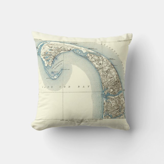 Kustlijnen Provincetown Truro en Wellfleet Kussen (Voorkant)