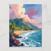 Kustlijnreisschilderij Fiji Mountains Briefkaart (Voorkant)