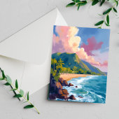 Kustlijnreisschilderij Fiji Mountains Briefkaart