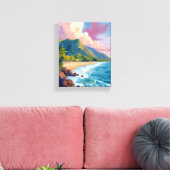 Kustlijnreisschilderij Fiji Mountains Canvas Afdruk (Insitu (Woonkamer))