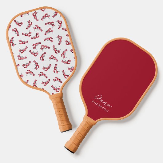 Kustlobsterpatroon monogram pickleball paddle