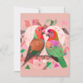 KUSTLOEFVOGELS, KLORFUL LOVEBIRD, PINK BIRD NOTITIEKAARTJE (Voorkant)