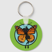 KUSTMAANDBUTTERFLY ROND BASIC BUTTON SLEUTELHANGER (Voorkant)