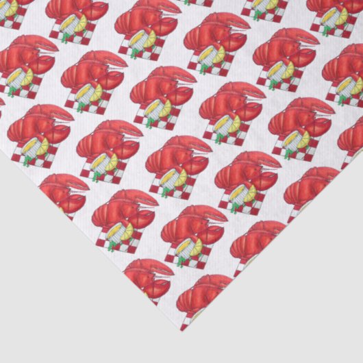 Kustmaine Lobster Dinner Seafood Food Tissuepapier (Detail)