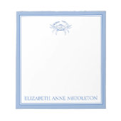 Kustmakersblauw en witte krab op maat notitieblok (Voorkant)