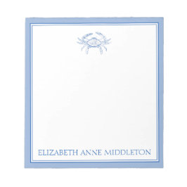 Kustmakersblauw en witte krab op maat notitieblok