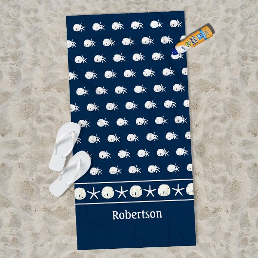 Kustmakreel Blue Personalized Starfish Strandlaken