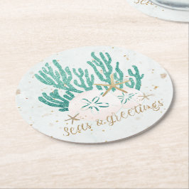 Kustmakreel en -ZEEEN Ronde Kartonnen Onderzetter