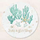 Kustmakreel en -ZEEEN Ronde Kartonnen Onderzetter (Voorkant)