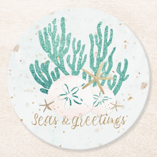 Kustmakreel en -ZEEEN Ronde Kartonnen Onderzetter (Voorkant)