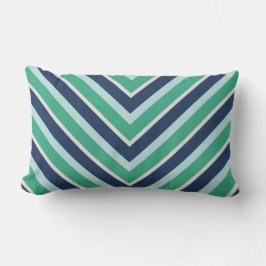 Kustmarine blauw en groen Chevron patroon Kussen