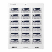 Kustmarine walvis & witte houten planken etiket (Full Sheet)