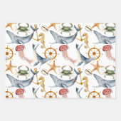 Kustmatchen, Nautical Beach Matching Design Inpakpapier Vel (Voorkant)