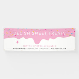 KUSTMATERIAAL Bevroren Drip kleurrijke sproinkles  Spandoek