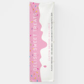 KUSTMATERIAAL Bevroren Drip kleurrijke sproinkles Spandoek (Verticaal)