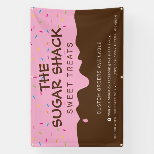 KUSTMATERIAAL Bevroren Drip kleurrijke sproinkles Spandoek (Verticaal)