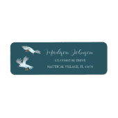Kustmeeuw Baby Shower adres Etiket (Voorkant)