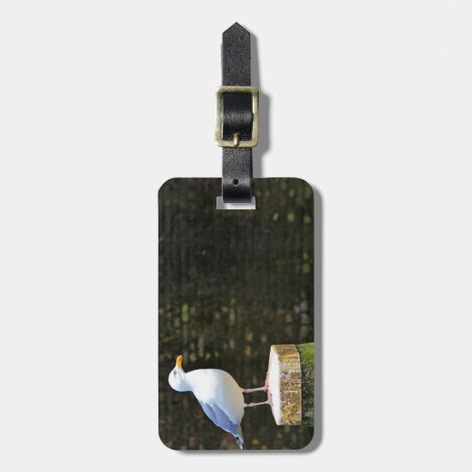Kustmeeuw vogel en oceaannatuur foto bagagelabel (Voorkant verticaal)
