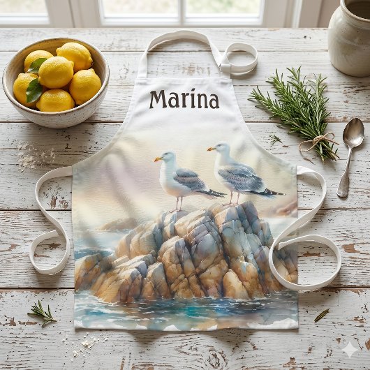 Kustmeeuwen Aquarel Zeegezicht Schort