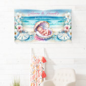 Kustmeisje Baby shower gepersonaliseerd Spandoek (Insitu)