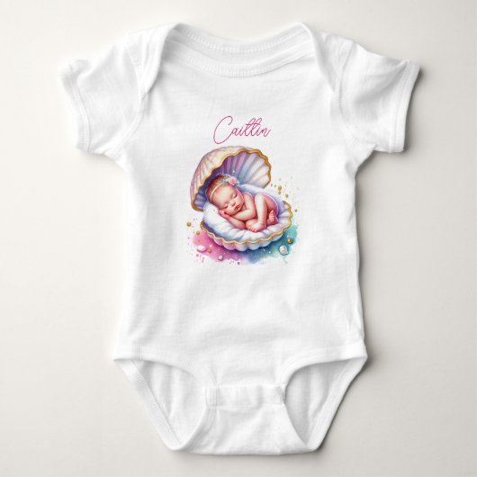 Kustmeisje's babyfeestje gepersonaliseerd romper (Voorkant)