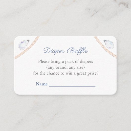 Kustmonogram Baby shower luierkrabbel Informatiekaartje (Voorkant)