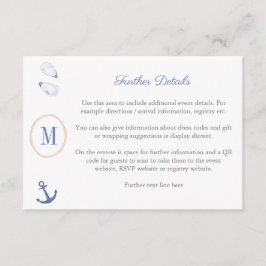 Kustmonogram Baby Shower Registratie QR-code  Informatiekaartje