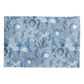 Kustmonogram het Blauwe leven van het OceaanZee Kussensloop (Achterkant)