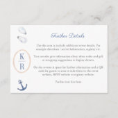 Kustmonogram Vrijgezellenfeest Details QR-code Informatiekaartje (Voorkant)