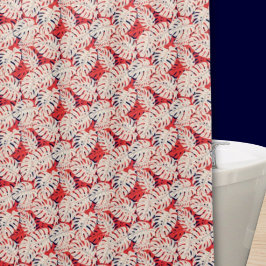 Kustmonstera blad douchegordijn met patroon