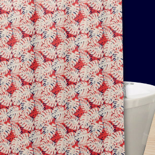 Kustmonstera blad douchegordijn met patroon