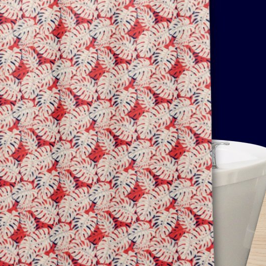 Kustmonstera blad douchegordijn met patroon