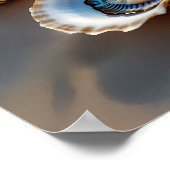 Kustmuur Art Oyster Shells aan de Kust Poster (Hoek)