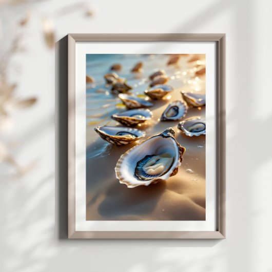 Kustmuur Art Oyster Shells aan de Kust Poster