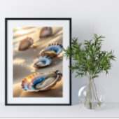 Kustmuur Art Oyster Shells op het Shore Poster