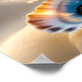 Kustmuur Art Oyster Shells op het Shore Poster (Hoek)