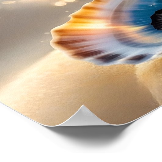 Kustmuur Art Oyster Shells op het Shore Poster (Hoek)