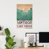 Kustmuurkunstprint Zonsondergang Oever Scene - Mid Poster (Thuiskantoor)