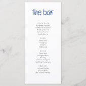 Kustnautische bruiloft Drinken Bar Menu Kaarten (Voorkant)