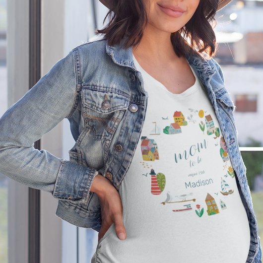 Kustnautische moeder om Baby shower te zijn T-shirt